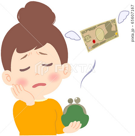 出費にがっかりする女性 出費にがっかりする女性 65607167
