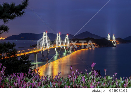 風景 夜景 海 65608161