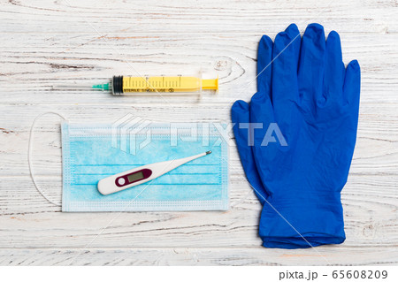 Top view of medical equipment such as protective Top view of medical equipment such as protective 65608209