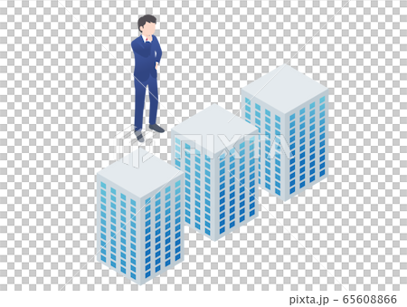 Career change, employment, businessman, office worker, isometric illustration 65608866