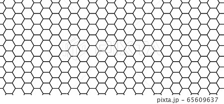 Hexagon pattern. Honeycomb vector texture. Futuristic hexagonal simple structure. Modern mesh for textile. Honey grate 65609637