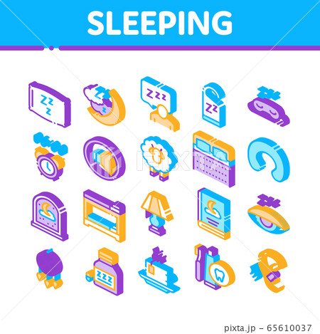 Sleeping Time Devices Isometric Icons Set Vector Sleeping Time Devices Isometric Icons Set Vector 65610037