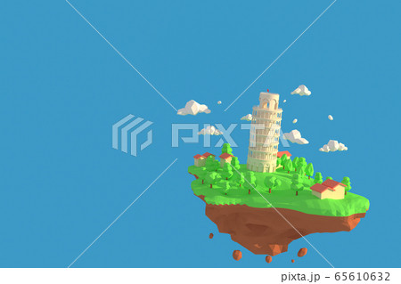 3D illustrator  Leaning Tower of Pisa-Italy,  65610632