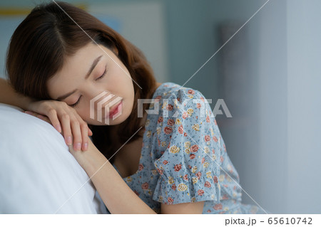 Woman, stressful, down mood 65610742