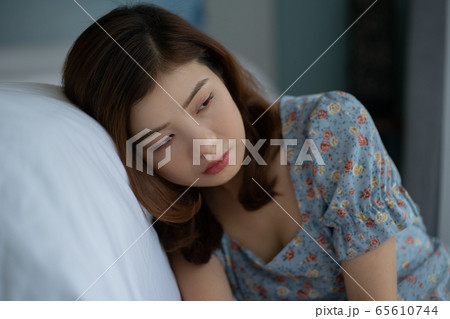 Woman, stressful, down mood 65610744