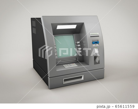 3d rendering of ATM Bank Cash Machine, clipping path included 65611559