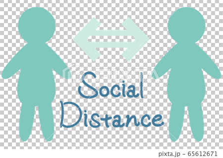 Social Distance Blue Green - Stock Illustration [65612671] - PIXTA