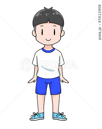 小学生の男の子 全身のイラスト素材