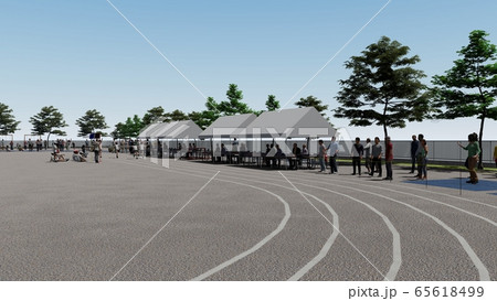 学校 運動会 一般 観客有り 建物有り イラスト23 学校 運動会 一般 観客有り 建物有り イラスト23 65618499