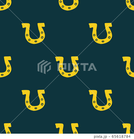 Horseshoe Seamless Pattern, Hand Drawn doodle background. Vector illustration. 65618784