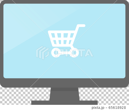 購物籃和PC屏幕 65618928