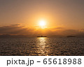 西伊豆の夕日と海鳥（静岡県） 65618988