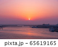 三浦半島から望むダイヤモンド富士（神奈川県　城ヶ島大橋より） 65619165