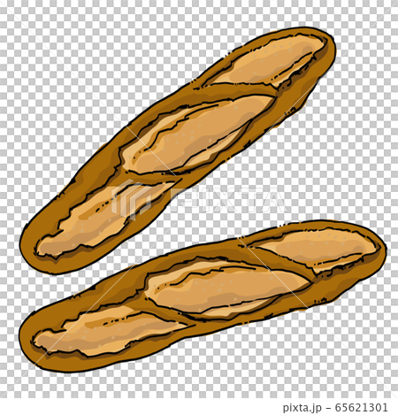 手描きなフランスパンのイラスト素材