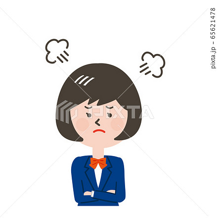怒っている女子学生の表情 65621478