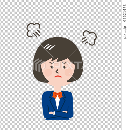 怒っている女子学生の表情 65621478