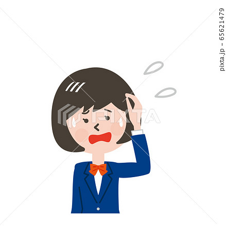 焦っている女子学生の表情 65621479