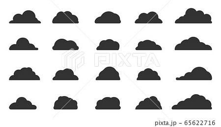 Glyph shape cloud icon weather bubble vector set Glyph shape cloud icon weather bubble vector set 65622716