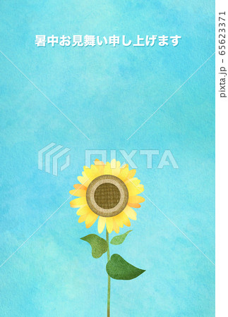 暑中見舞い-向日葵 65623371