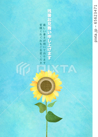 残暑見舞い-向日葵 65623471