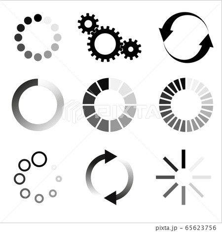 Loading process bar vector isolated elements on white backgroud. Vector loading processing signs. Process bar indicators. 65623756