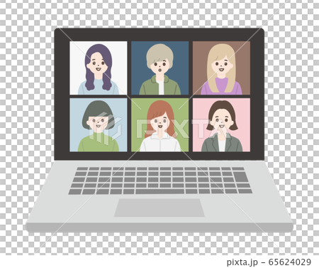 ビデオ会議 Web会議 イラストのイラスト素材