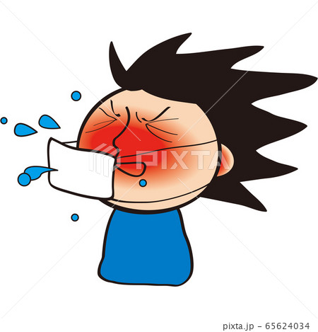 マスクをして咳き込む人/カラー 65624034