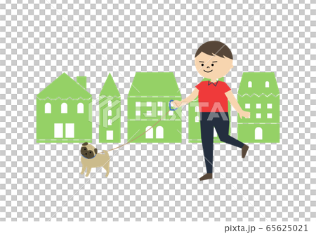 一隻公狗walking的插圖 一隻公狗walking的插圖 65625021