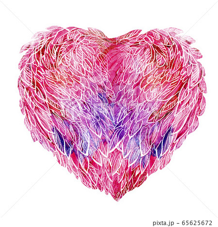 Heart made of white feathers 65625672