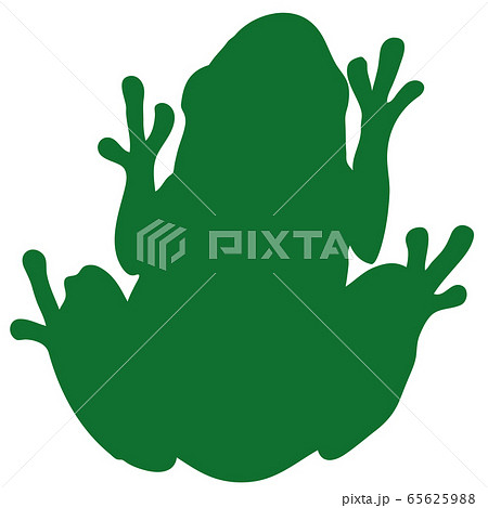 カエルの緑色シルエットのイラスト素材