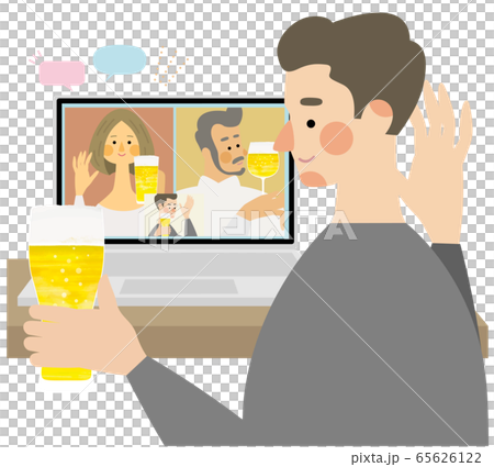 在線飲酒聚會矢量圖 在線飲酒聚會矢量圖 65626122