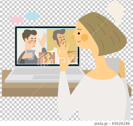 Online drinking party tea vector illustration 65626286