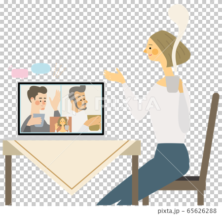 Online drinking party tea vector illustration Online drinking party tea vector illustration 65626288