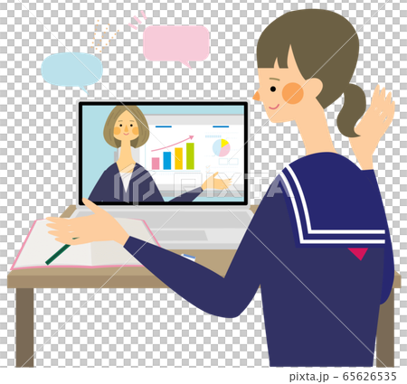 Online class smile student vector illustration Online class smile student vector illustration 65626535