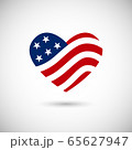 American flag in heart vector illustration sign on white background 65627947