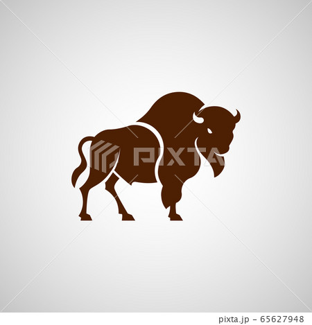 American bison logo sign on a white background 65627948