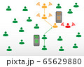 People silhouette symbols concept with Covid-19 smartphone contact tracing system 65629880