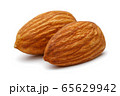 Group of almonds isolated on white 65629942