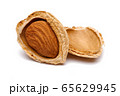 Group of almonds isolated on white background 65629945