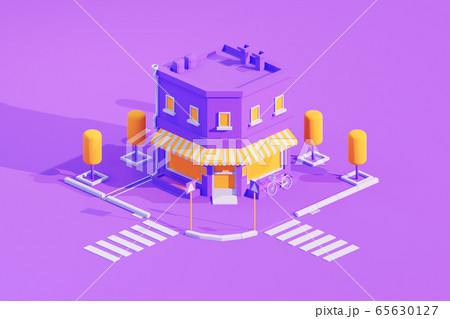 Fairy Bakery or shop building duotone style 65630127