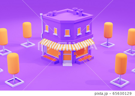 Fairy Bakery or shop building duotone style 65630129