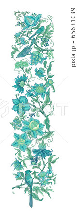 Fantasy flowers in retro, vintage, jacobean embroidery style. Fantasy flowers in retro, vintage, jacobean embroidery style. 65631039
