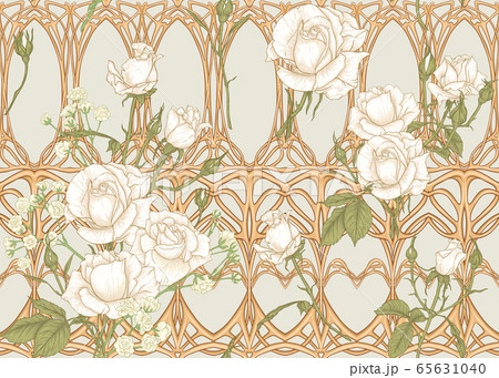 Vintage roses seamless pattern 65631040