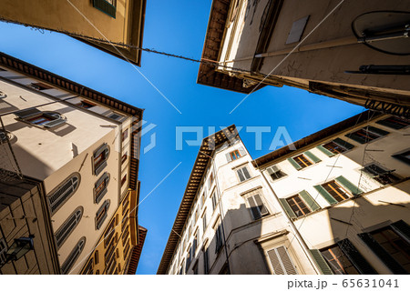 Old houses in Florence downtown seen from below - Tuscany Italy Old houses in Florence downtown seen from below - Tuscany Italy 65631041