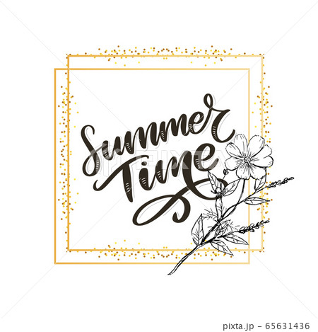Green summer time letter flowers in modern style 65631436