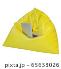 Yellow beanbag isolated on white background 65633026