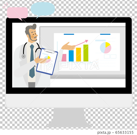 在線課堂演講解釋醫生會議個人計算機圖矢量 65633155