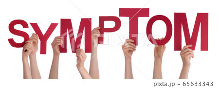 People Hands Holding Word Symptom, Isolated People Hands Holding Word Symptom, Isolated 65633343