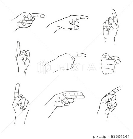 forefinger hands set on white background 65634144