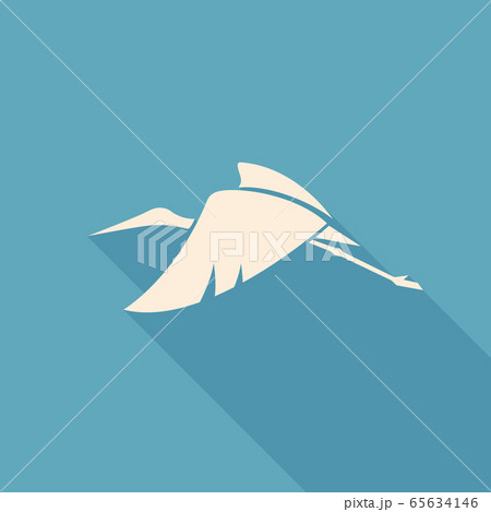 flying stork sign logo emblem on a blue background vector illustration 65634146